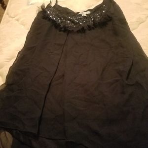 blue sparkly embellished tank top size large